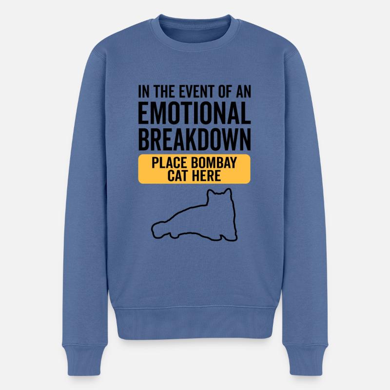 Emotional - Bombay Cat - Männer Premium Bio Pullover - Taubenblau