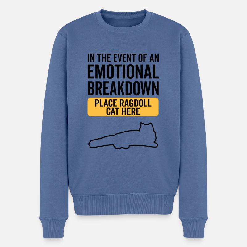 Emotional - Ragdoll Katze - Männer Premium Bio Pullover - Taubenblau