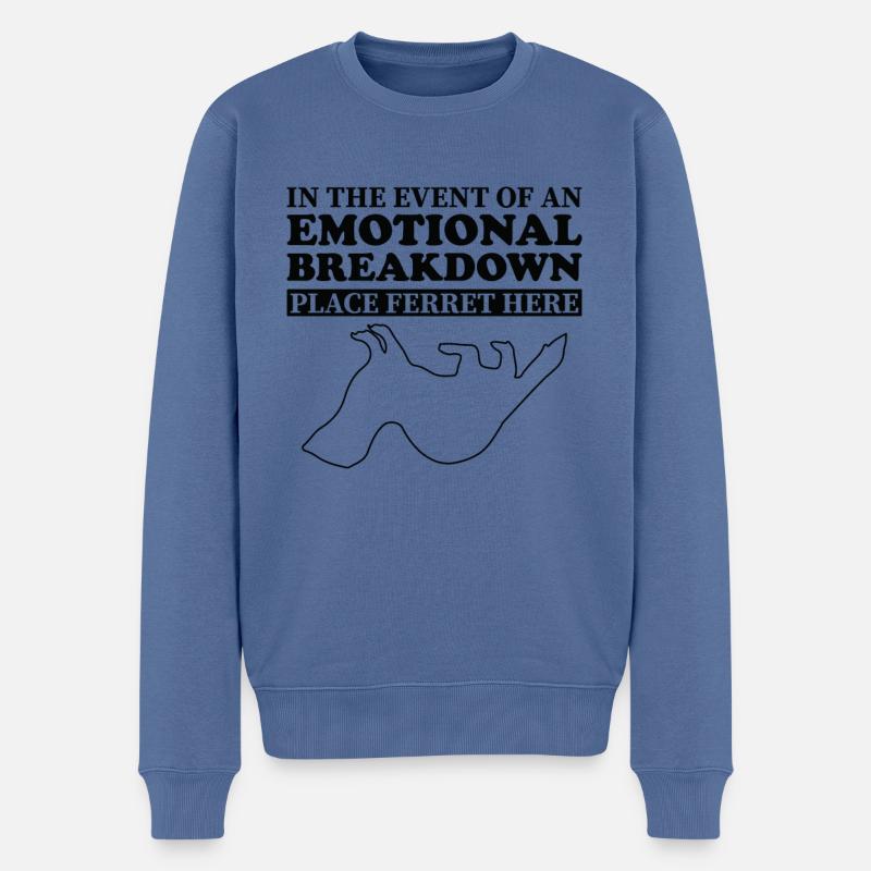 Émotionnel - Papa Mama Ferret - Pull Premium bio Homme - bleu pigeon