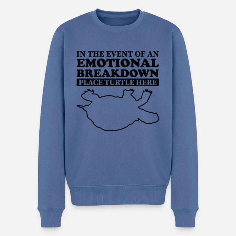 Emotional - Papa Mama Turtle - Männer Premium Bio Pullover - Taubenblau