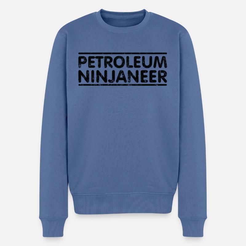 Ninjaneer - Erdölingenieur - Männer Premium Bio Pullover - Taubenblau