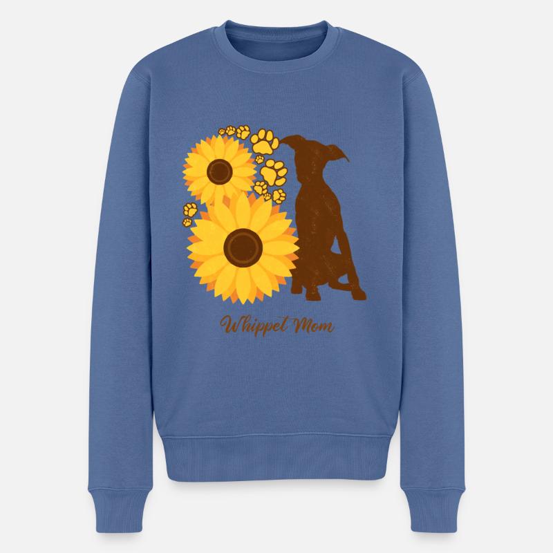 Sonnenblumenmutter - Whippet - Männer Premium Bio Pullover - Taubenblau