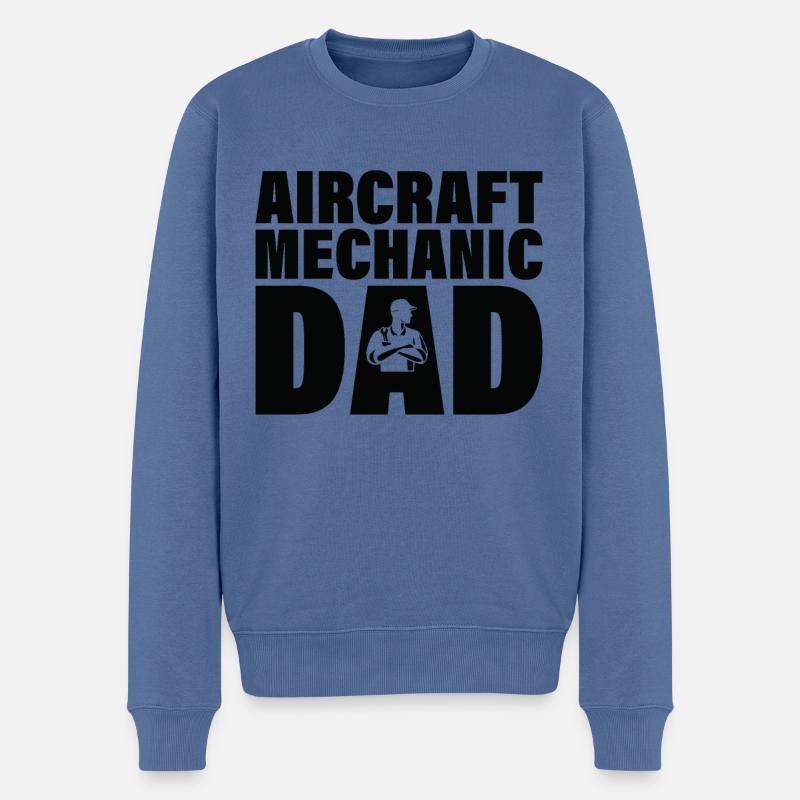 Job - Flugzeugmechaniker-Vater - Männer Premium Bio Pullover - Taubenblau
