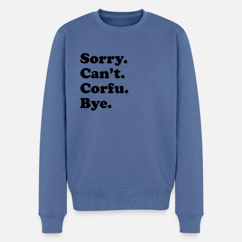 Sorry Can't Bye - Korfu - Männer Premium Bio Pullover - Taubenblau