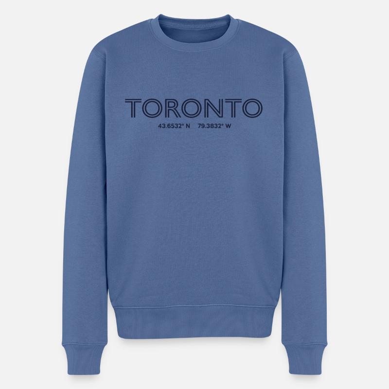 Canada Stadt Koordinaten - Toronto - Männer Premium Bio Pullover - Taubenblau