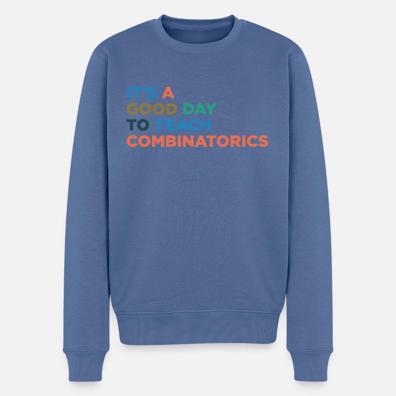 Kombinatorik-Lehrer Unterrichten - Männer Premium Bio Pullover - Taubenblau