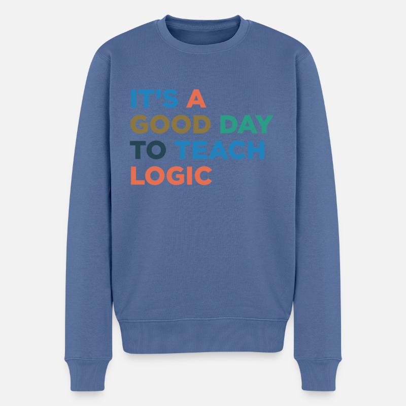 Logiklehrer Unterrichten - Männer Premium Bio Pullover - Taubenblau