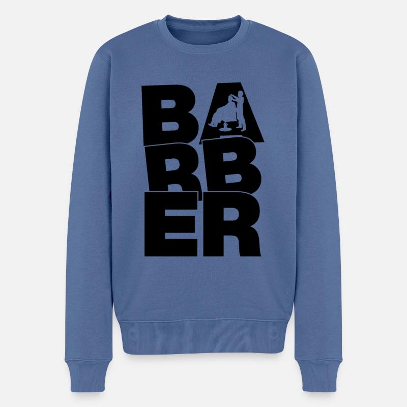 Profession Travail - Coiffeur - Pull Premium bio Homme - bleu pigeon