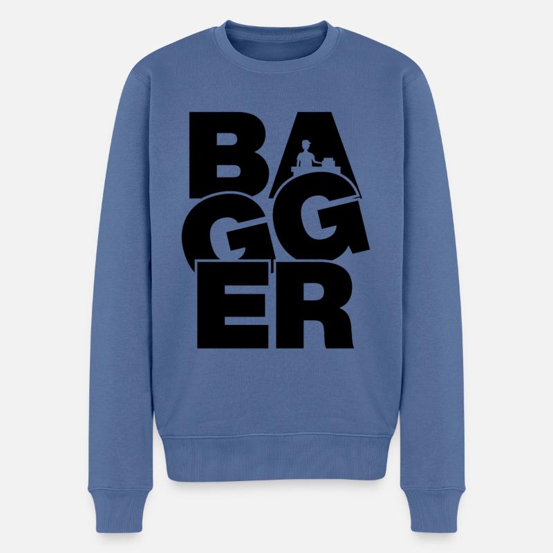 Beruf Job Arbeit - Bagger - Männer Premium Bio Pullover - Taubenblau