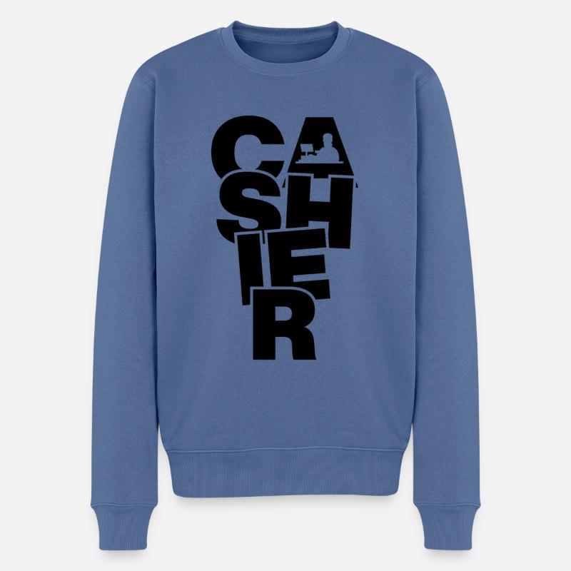 Profession Job Work - Caissier - Pull Premium bio Homme - bleu pigeon