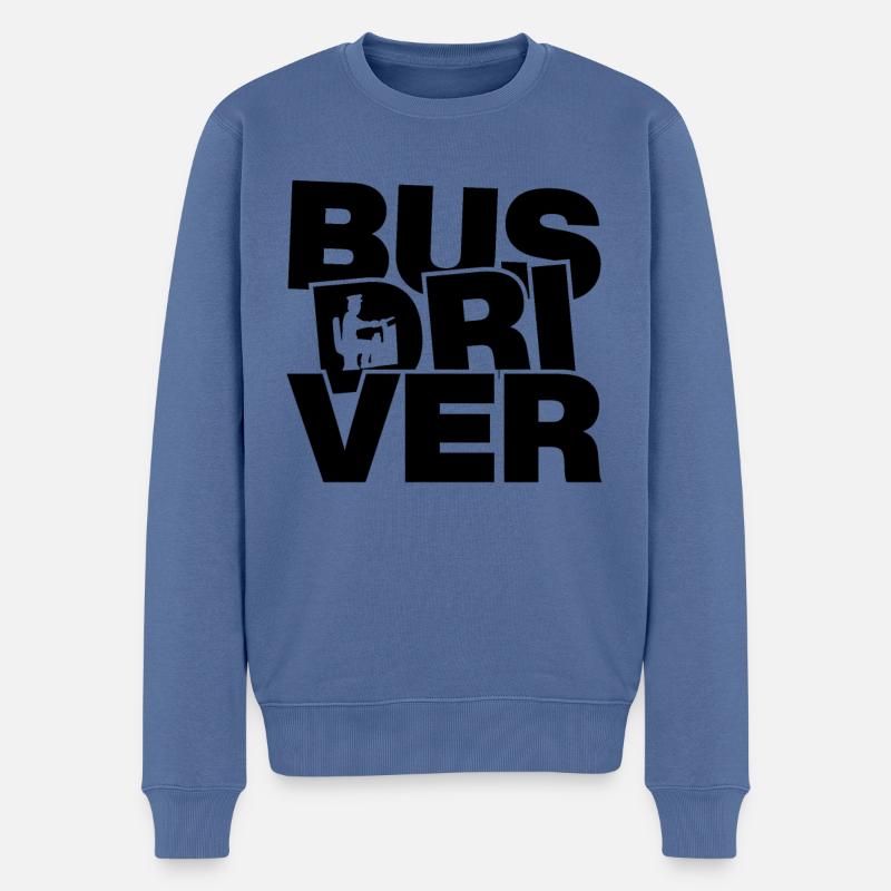 Profession Travail - Chauffeur d’autobus - Pull Premium bio Homme - bleu pigeon