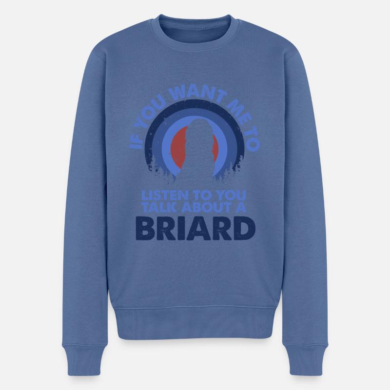 Parlez du chien Briard - Pull Premium bio Homme - bleu pigeon