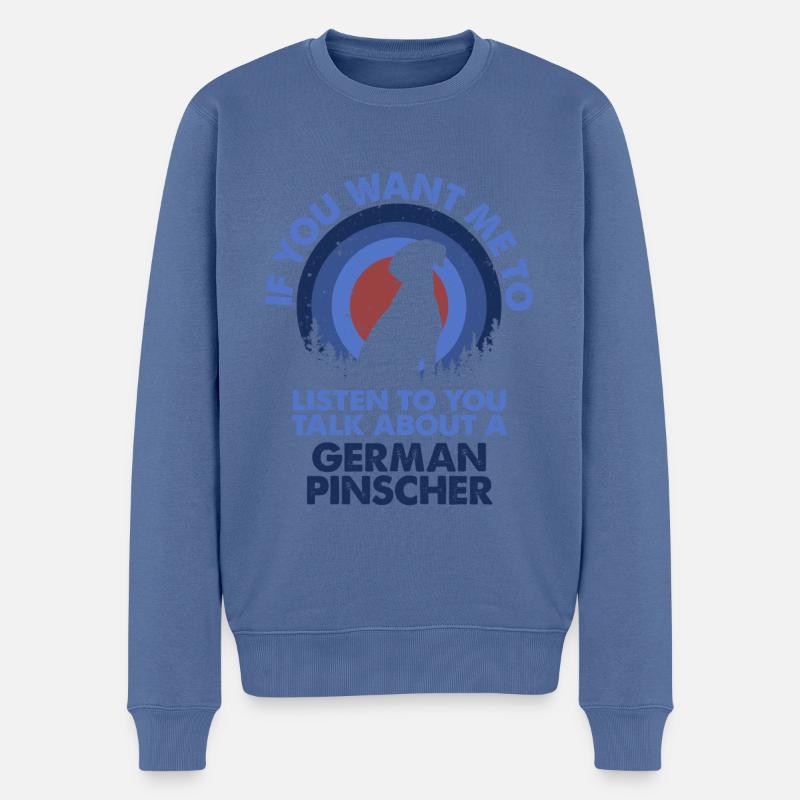 Sprechen Sie Über Hund Deutscher Pinscher - Männer Premium Bio Pullover - Taubenblau