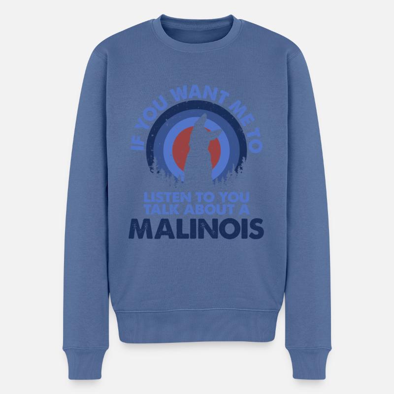 Parlons du chien malinois - Pull Premium bio Homme - bleu pigeon