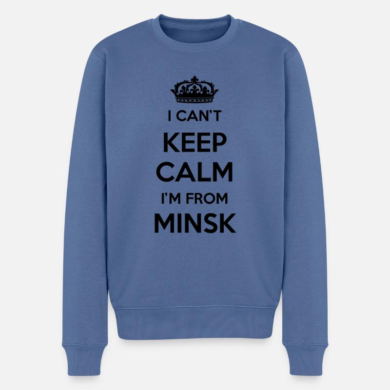 Ich Kann Nicht Ruhig Bleiben, Ich Bin Von Minsk - Männer Premium Bio Pullover - Taubenblau