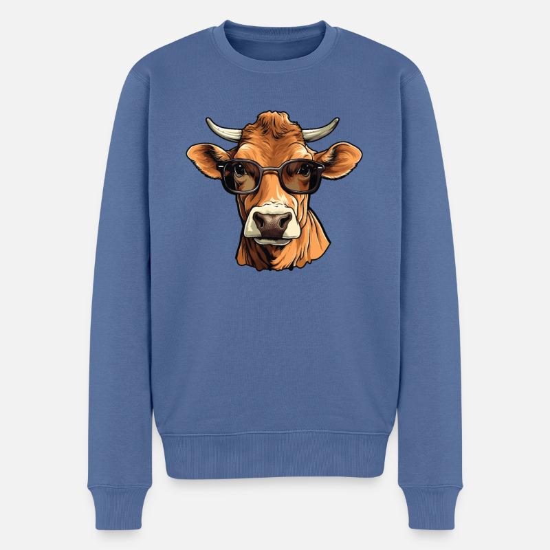 Papa Mama Sonnenbrille - Brown Schweizer - Männer Premium Bio Pullover - Taubenblau