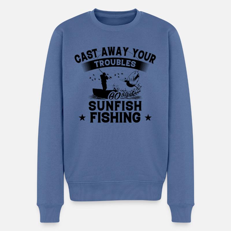 Jeter - Pêche au poisson-lune - Pull Premium bio Homme - bleu pigeon