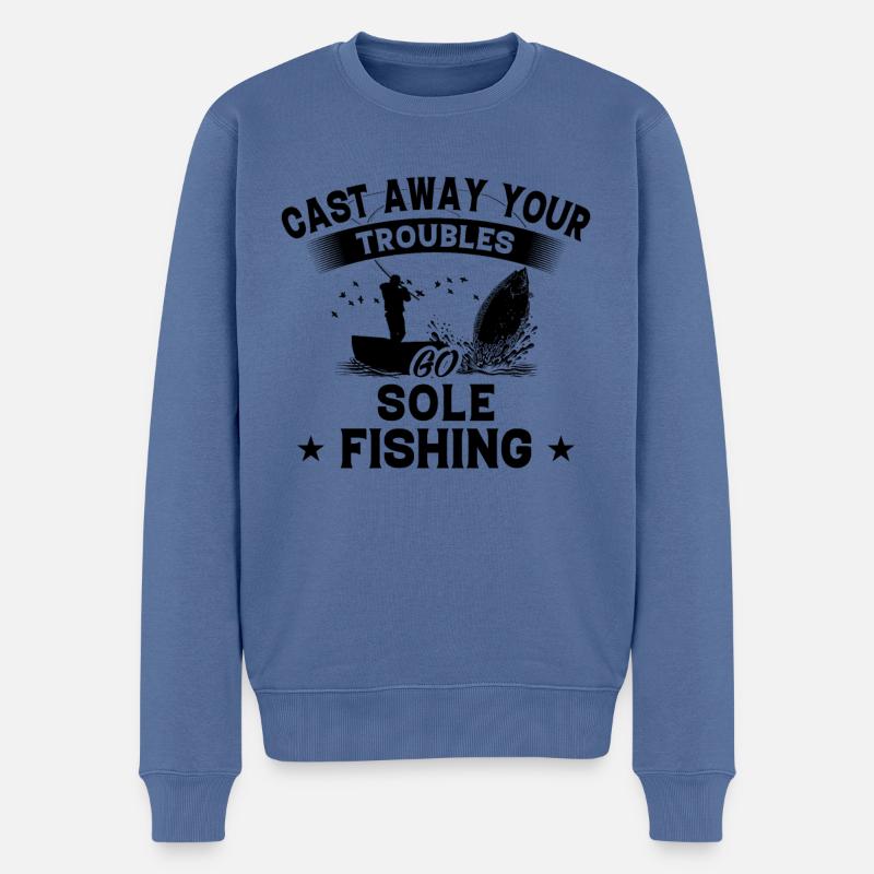 Jeter - Sole de poisson - Pull Premium bio Homme - bleu pigeon