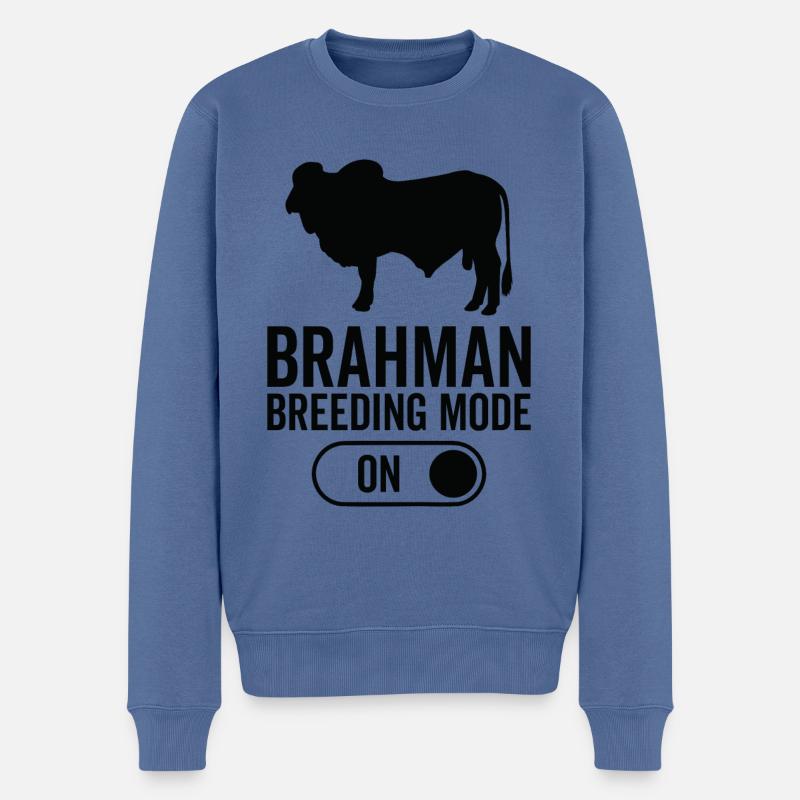 Kuhzuchtmodus Auf - Brahman - Männer Premium Bio Pullover - Taubenblau