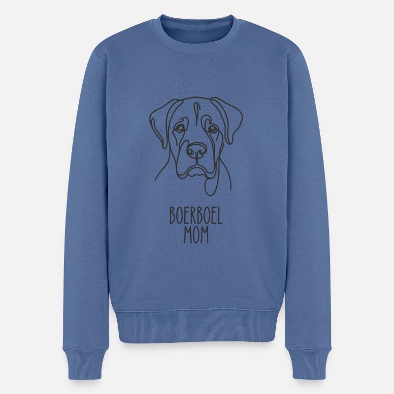 Maman au trait - Boerboel - Pull Premium bio Homme - bleu pigeon