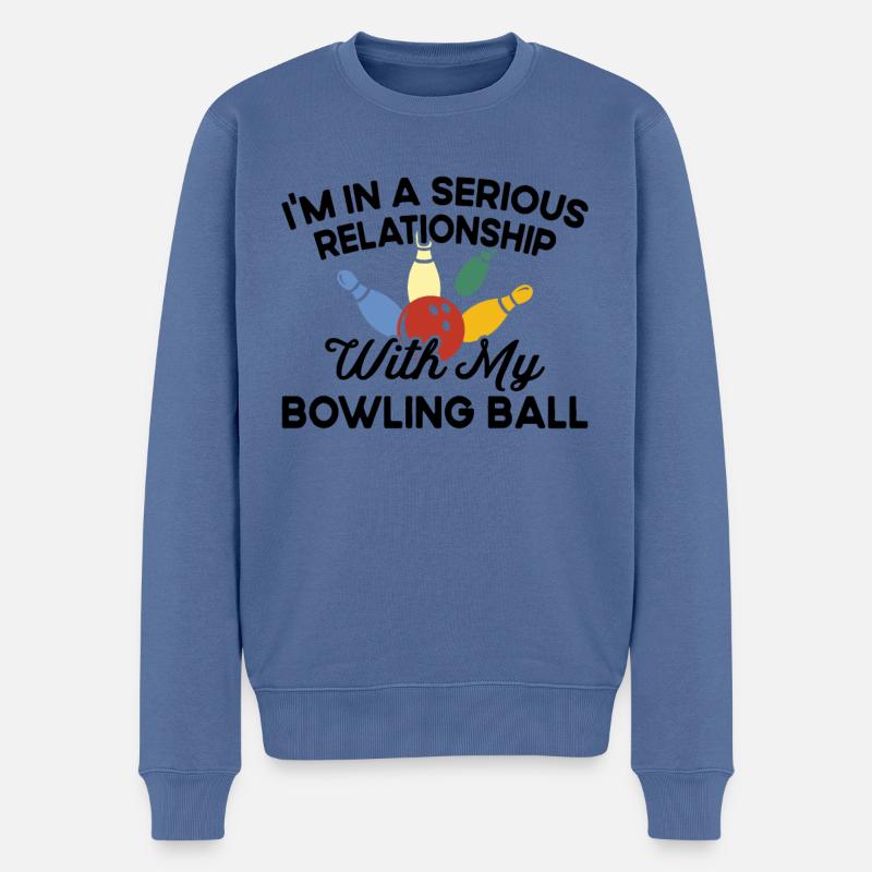 Relation avec la balle - Bowling - Pull Premium bio Homme - bleu pigeon