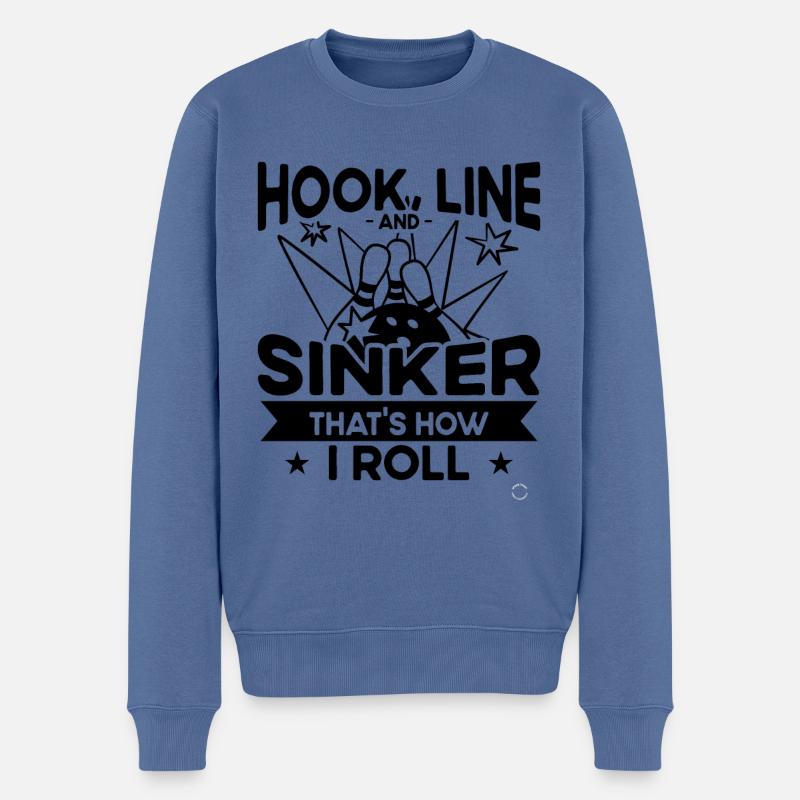 Hameçon et plomb - Bowling - Pull Premium bio Homme - bleu pigeon