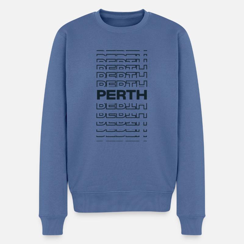 Modern Minimal Stadt - Australia Perth - Männer Premium Bio Pullover - Taubenblau