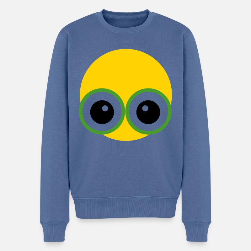 YELLOW-GREEN-EYE-MONSTER alias Y-G-E-M - Pull Premium bio Homme - bleu pigeon