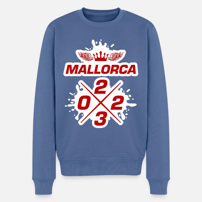 Mallorca 2023 - Männer Premium Bio Pullover - Taubenblau