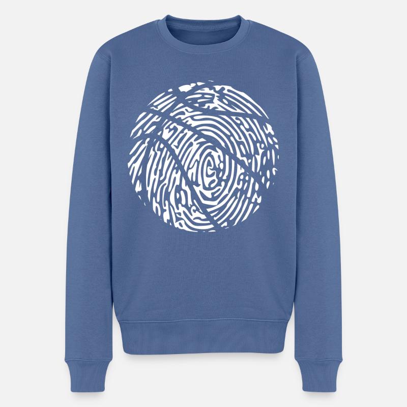Basketballer Fingerabdruck Leidenschaft - - Männer Premium Bio Pullover - Taubenblau