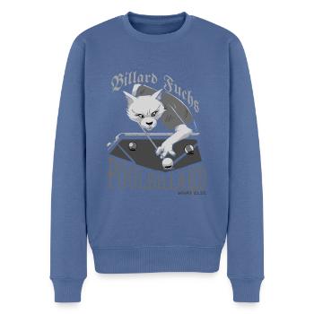 Poolbillard was sonst, Billard Fuchs mit Spruch - Männer Premium Bio Pullover - Taubenblau - Vorne - Nico (187cm)