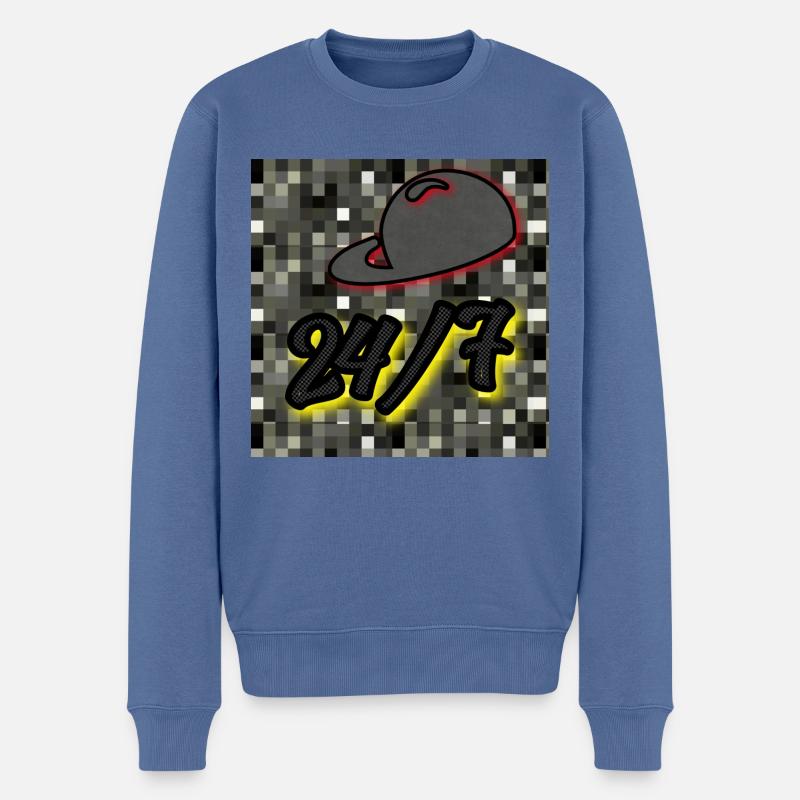 24/7 (Vierundzwanzig Sieben) - Abbild - 2023 - Männer Premium Bio Pullover - Taubenblau