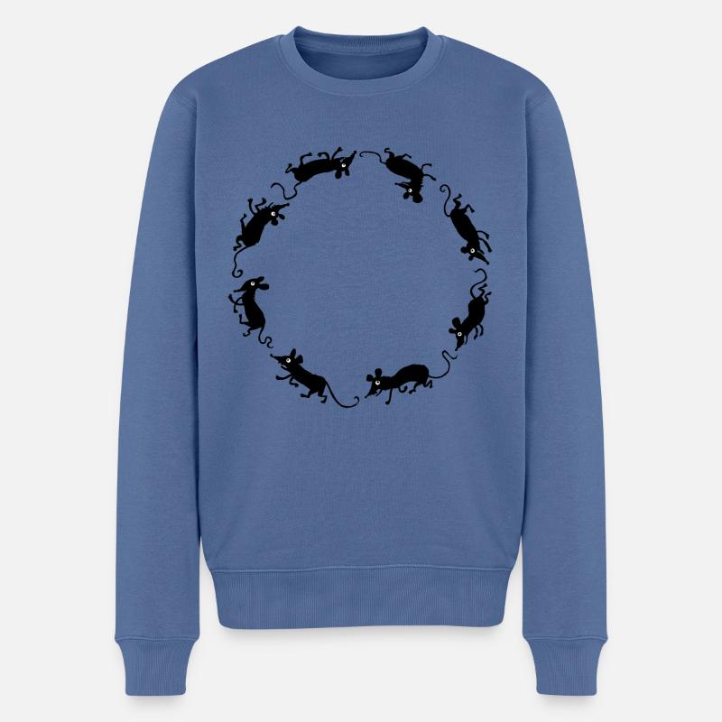 Mäuse - Männer Premium Bio Pullover - Taubenblau