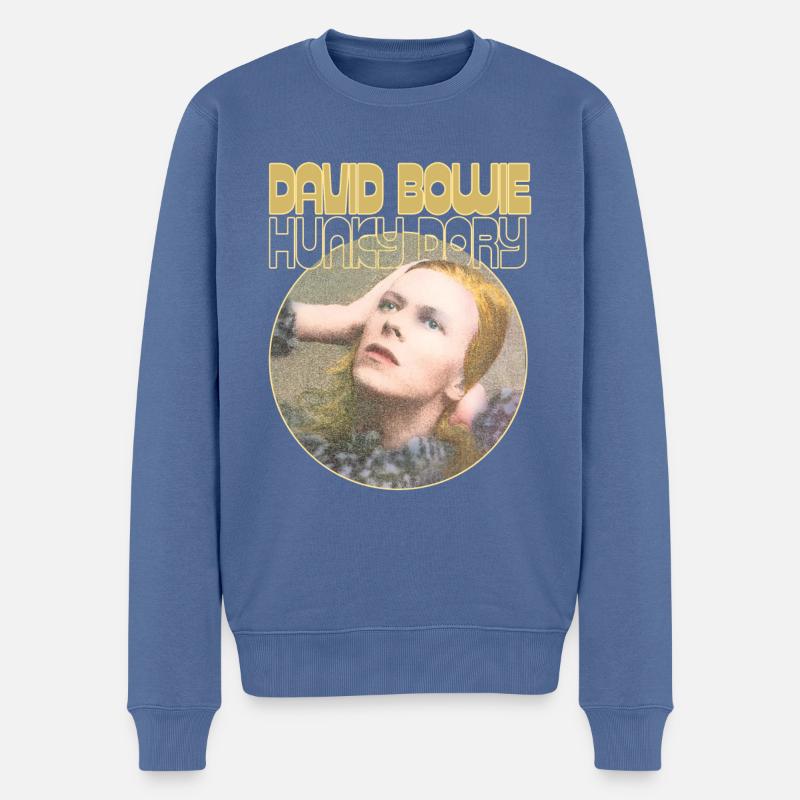 David Bowie Hunky Dory Album Cover - Männer Premium Bio Pullover - Taubenblau