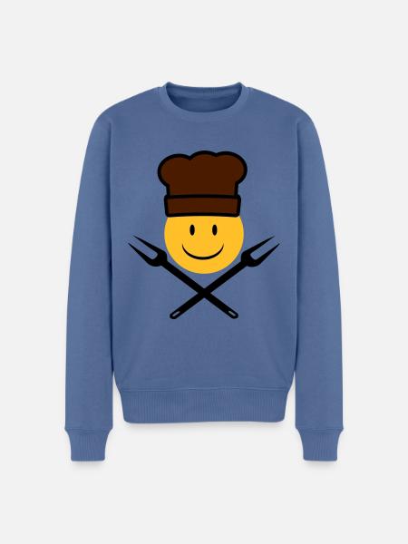grillen - Männer Premium Bio Pullover - Taubenblau