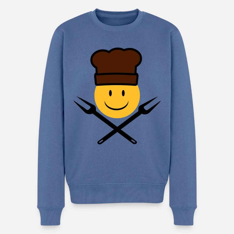 grillen - Männer Premium Bio Pullover - Taubenblau