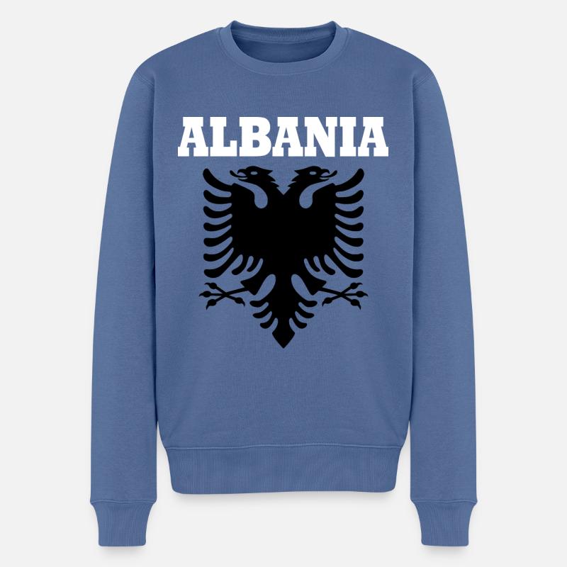 Albanien - Männer Premium Bio Pullover - Taubenblau