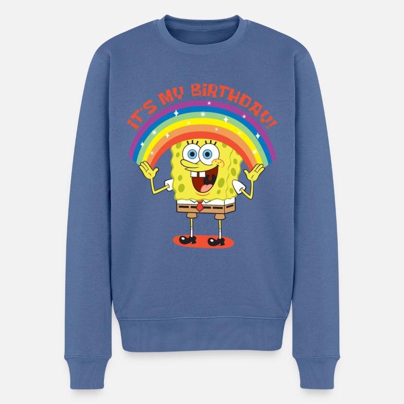 Bob l'Éponge Design d'Anniversaire - Pull Premium bio Homme - bleu pigeon