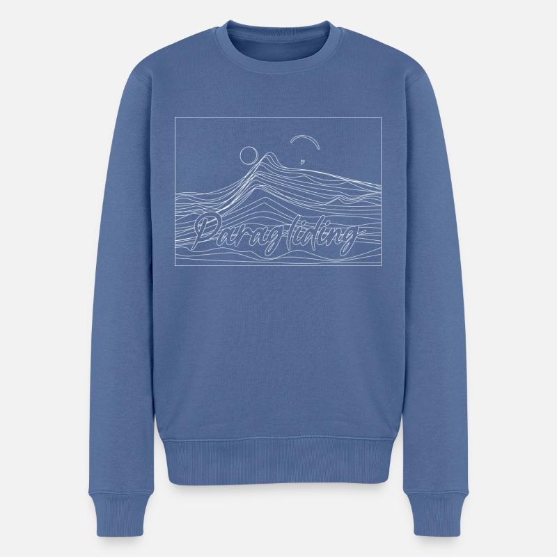 Paragliding Paralining Gleitschirm Sonnenuntergang - Männer Premium Bio Pullover - Taubenblau