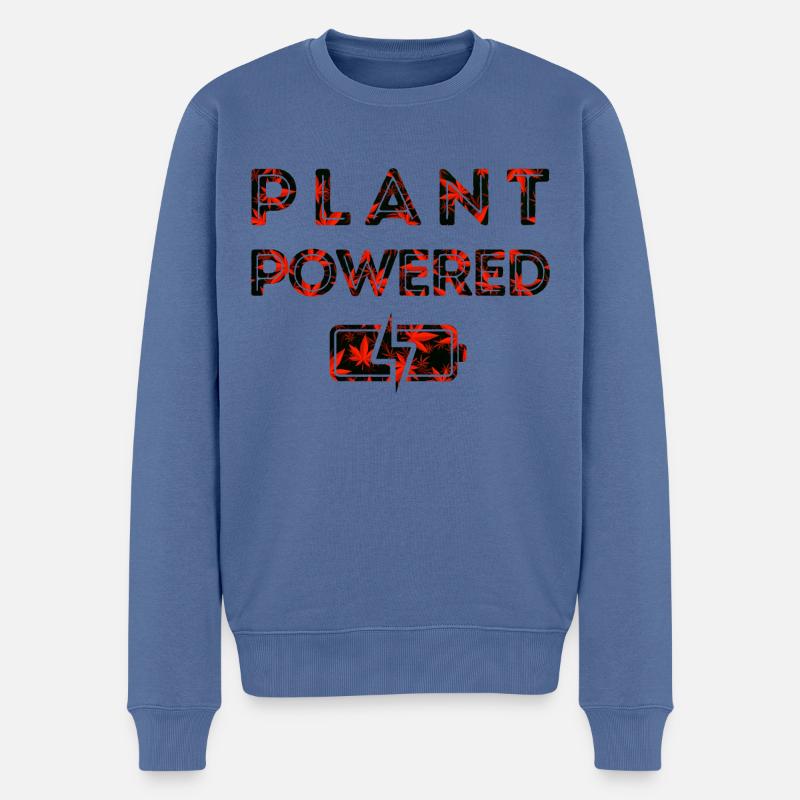 Plant Powered - rot - Männer Premium Bio Pullover - Taubenblau