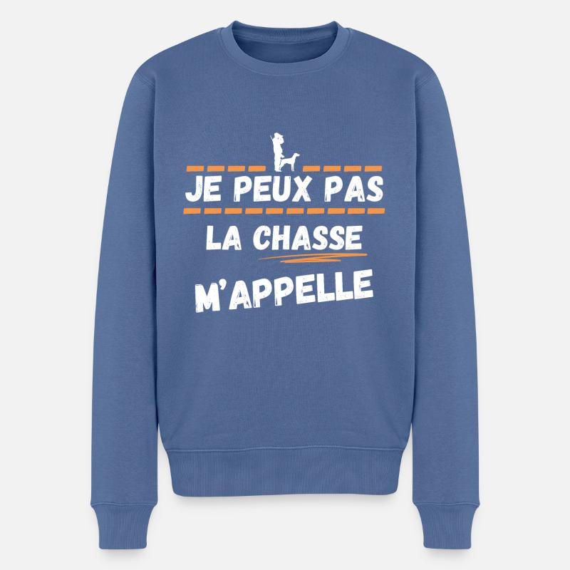 Je peux pas j'ai chasse - Pull Premium bio Homme - bleu pigeon