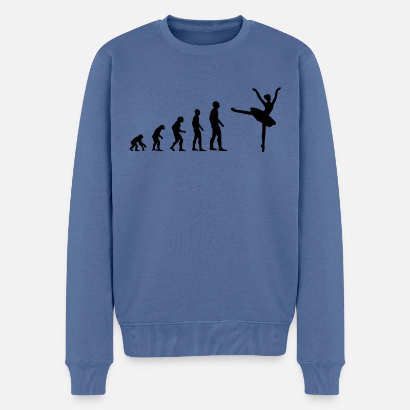 Ballerina Ballett Evolution - Männer Premium Bio Pullover - Taubenblau