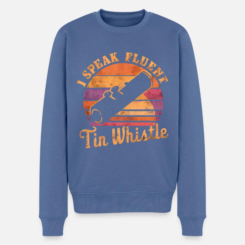 Tin Whistle - Männer Premium Bio Pullover - Taubenblau
