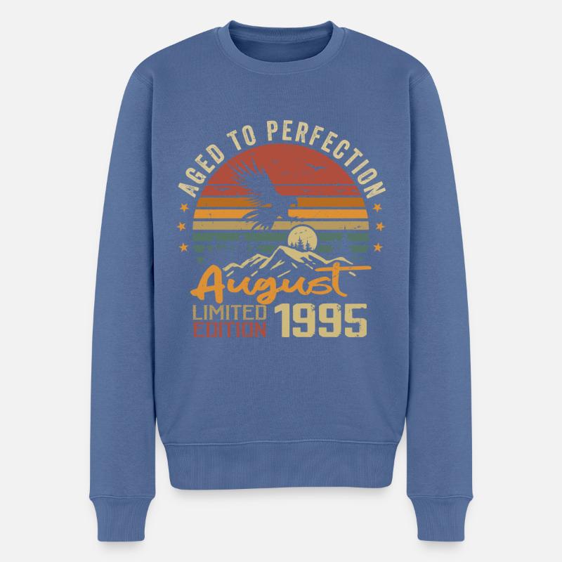 Jahrgang August 1995 Geburtstagsgeschenk August 1995 - Männer Premium Bio Pullover - Taubenblau