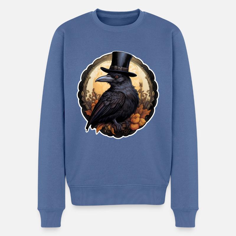 Halloween Rabe 1 - Männer Premium Bio Pullover - Taubenblau
