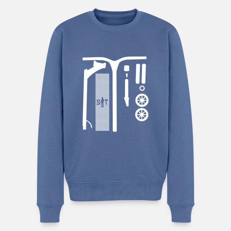 Custom 2 - Männer Premium Bio Pullover - Taubenblau