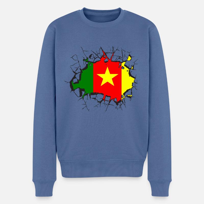 Kamerun Cameroun - Männer Premium Bio Pullover - Taubenblau