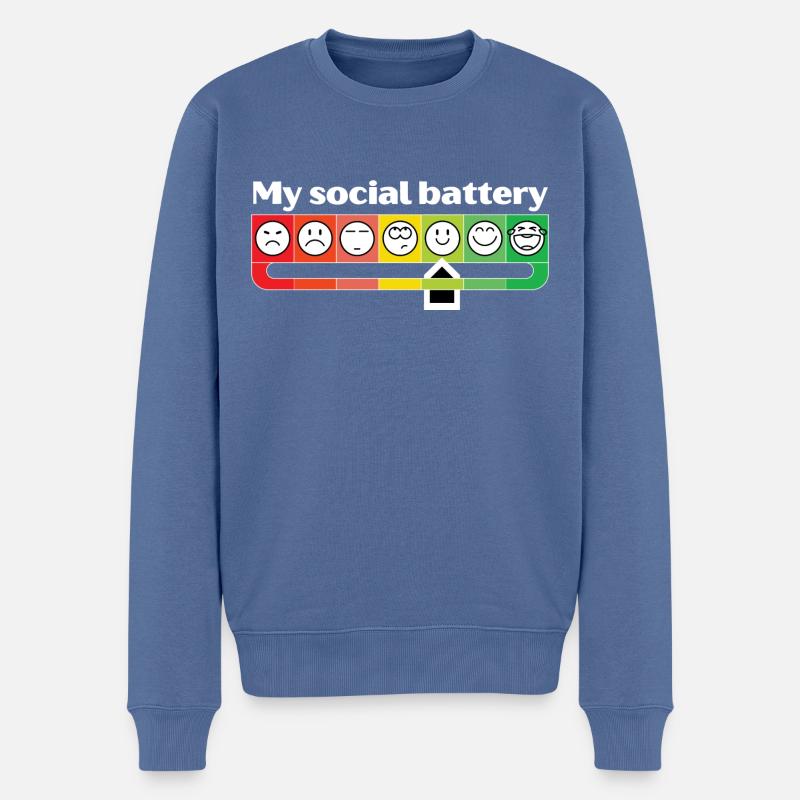 Ma batterie sociale - Pull Premium bio Homme - bleu pigeon