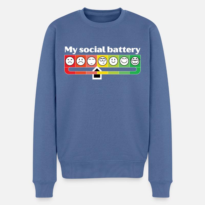 My social battery - Männer Premium Bio Pullover - Taubenblau