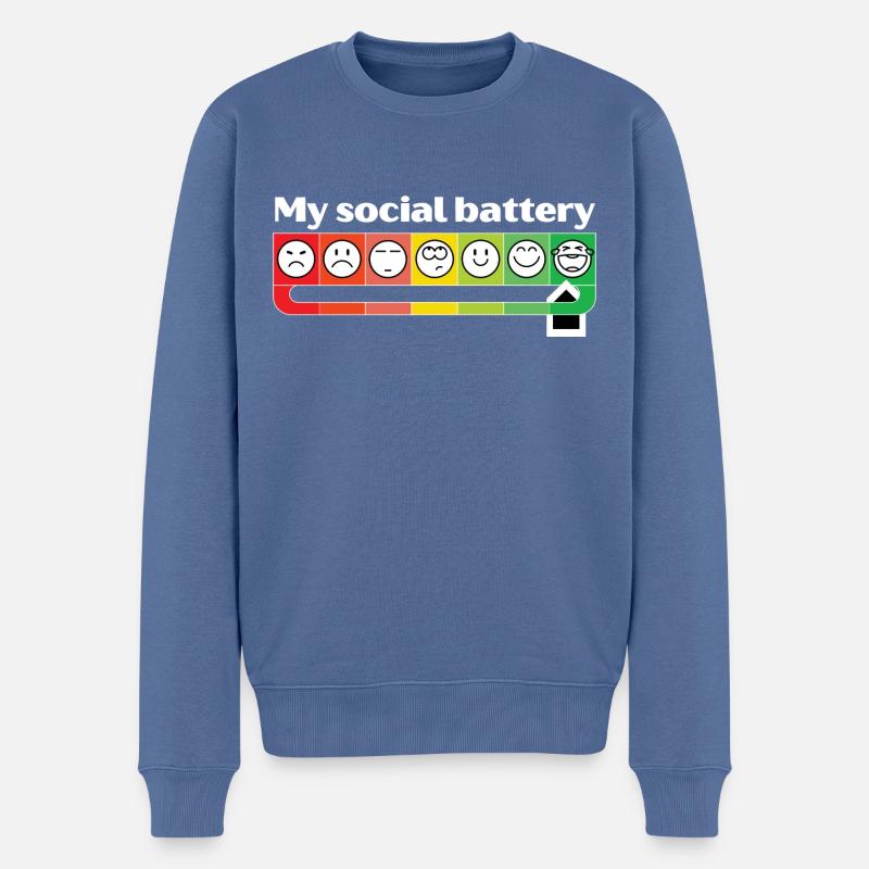 Ma batterie sociale - Pull Premium bio Homme - bleu pigeon